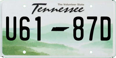 TN license plate U6187D