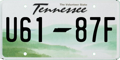TN license plate U6187F