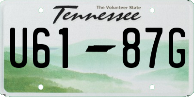 TN license plate U6187G