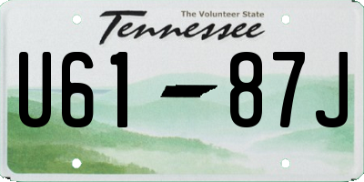 TN license plate U6187J