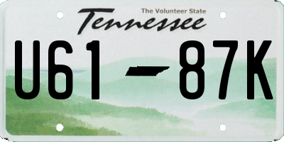 TN license plate U6187K
