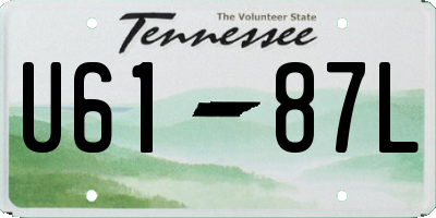 TN license plate U6187L