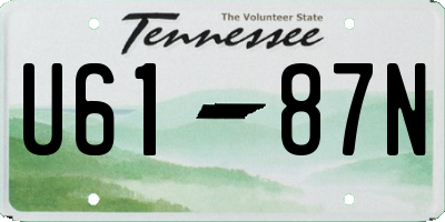 TN license plate U6187N