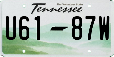 TN license plate U6187W
