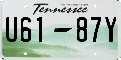 TN license plate U6187Y