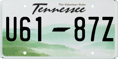 TN license plate U6187Z