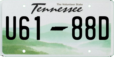 TN license plate U6188D
