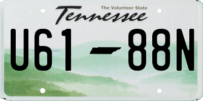 TN license plate U6188N