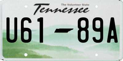 TN license plate U6189A