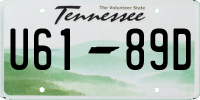 TN license plate U6189D