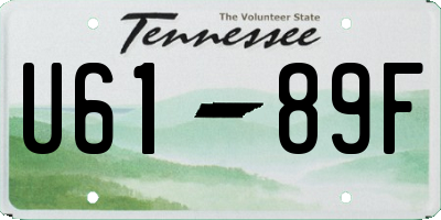 TN license plate U6189F