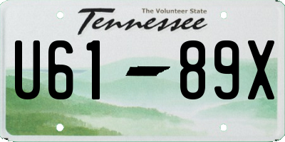 TN license plate U6189X