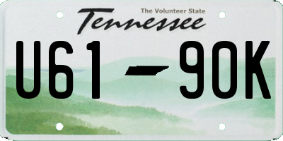 TN license plate U6190K