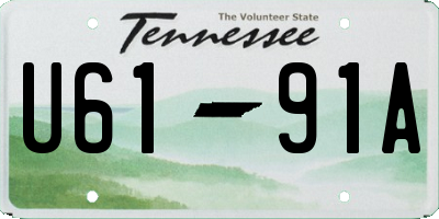 TN license plate U6191A