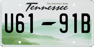 TN license plate U6191B