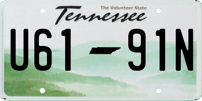 TN license plate U6191N