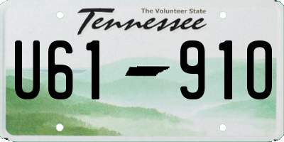 TN license plate U6191O