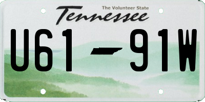 TN license plate U6191W