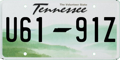 TN license plate U6191Z