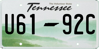 TN license plate U6192C