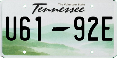 TN license plate U6192E