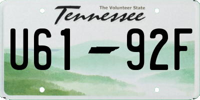 TN license plate U6192F