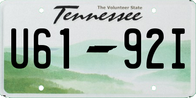 TN license plate U6192I