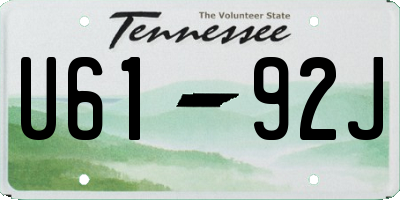 TN license plate U6192J