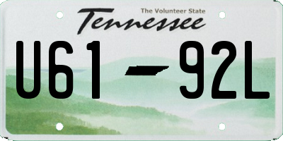 TN license plate U6192L