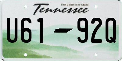 TN license plate U6192Q