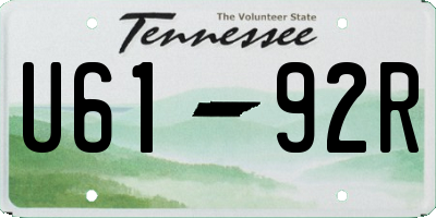 TN license plate U6192R