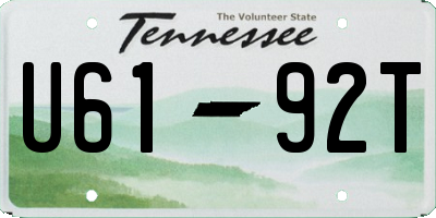 TN license plate U6192T