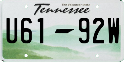TN license plate U6192W