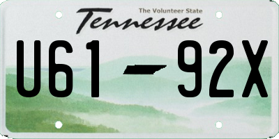 TN license plate U6192X