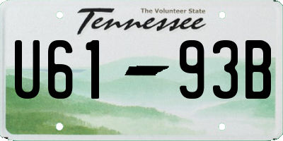 TN license plate U6193B