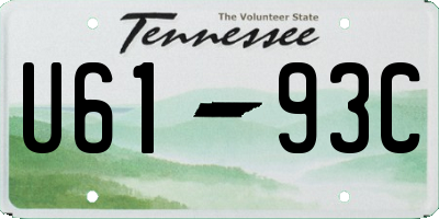 TN license plate U6193C