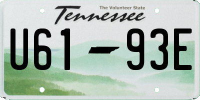 TN license plate U6193E