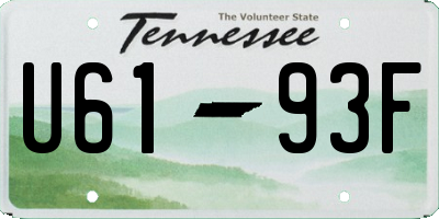TN license plate U6193F