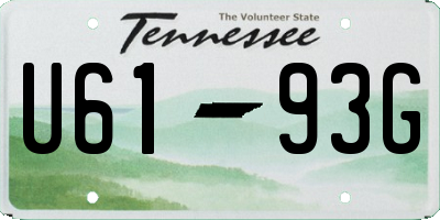 TN license plate U6193G