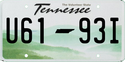 TN license plate U6193I