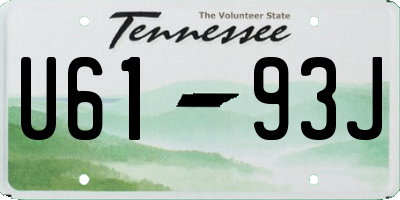 TN license plate U6193J