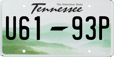 TN license plate U6193P