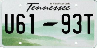 TN license plate U6193T