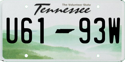 TN license plate U6193W