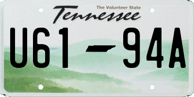 TN license plate U6194A