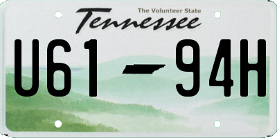 TN license plate U6194H