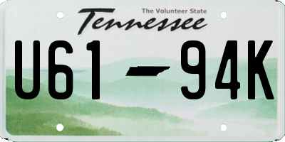 TN license plate U6194K