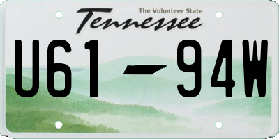 TN license plate U6194W