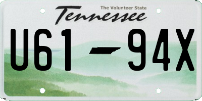 TN license plate U6194X