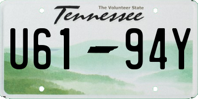 TN license plate U6194Y